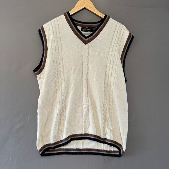 J. V. Players Men’s Cable Knit Sweater Vest Size Large 100% Acrylic Basketball - Picture 1 of 12